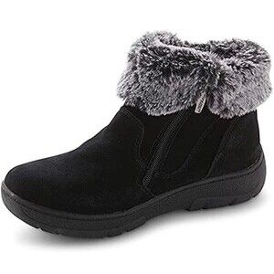 Khombu Women's Jessica Ankle Boots Faux Fur Shearling Lining-Size 6M